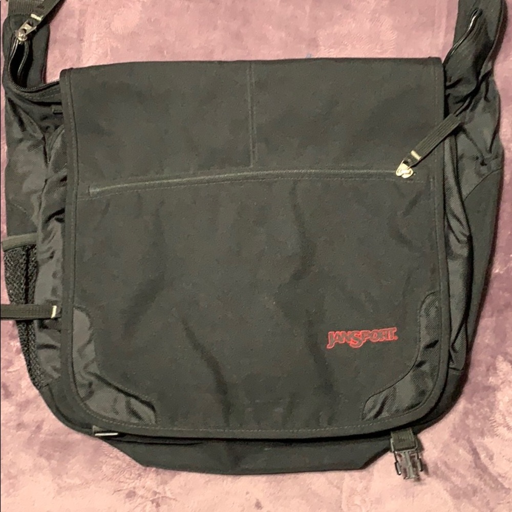 Black Jansport laptop bag.